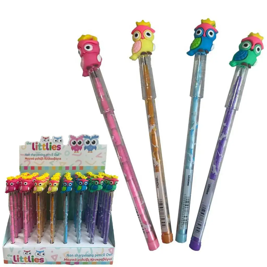 Littlies: HB grafitová ceruzka s figúrkou sovy, rôzne varianty, 1 ks