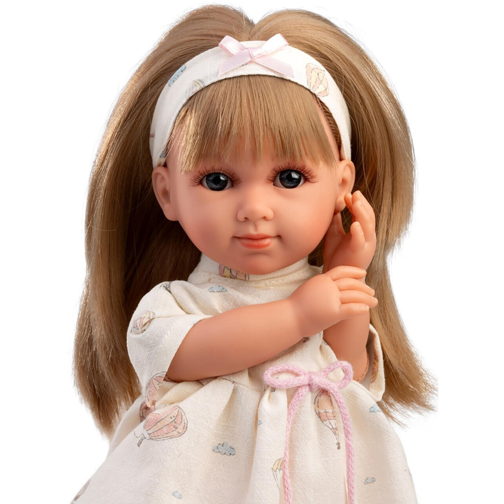 Llorens: Bábika Elena 35 cm v oblečení s motívom teplovzdušného balóna kép 2