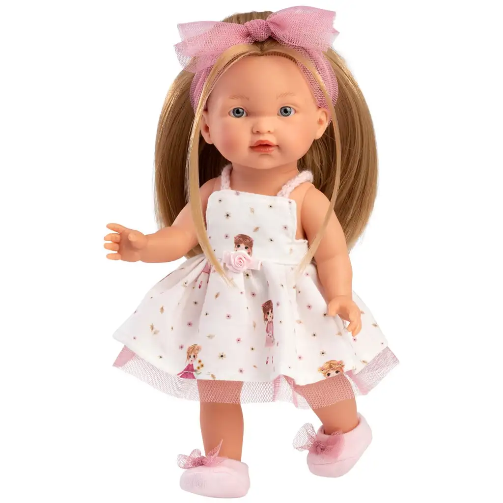 Llorens: Bábika Valeria s 28 cm v vzorovanej sukni