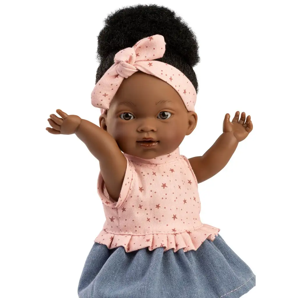 Llorens: Bábika Zoé 28 cm v šatách s hviezdičkovým vzorom kép 3