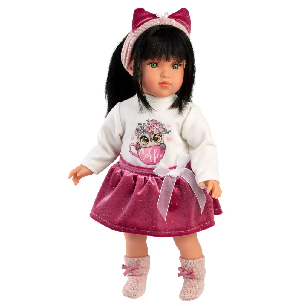 Llorens: Gréta 40 cm bábika v svetri s vzorom sovы