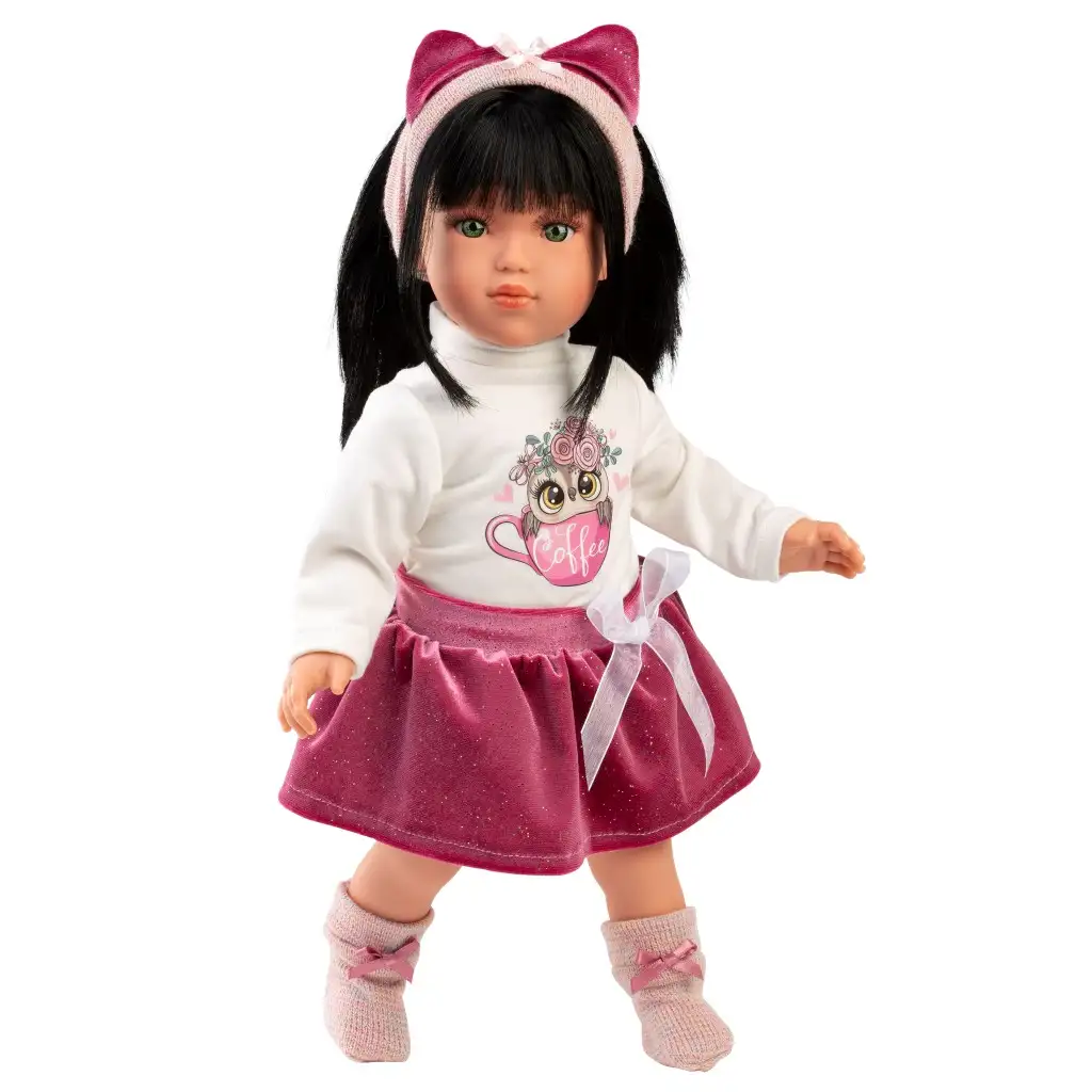 Llorens: Gréta 40 cm bábika v svetri s vzorom sovы kép 2