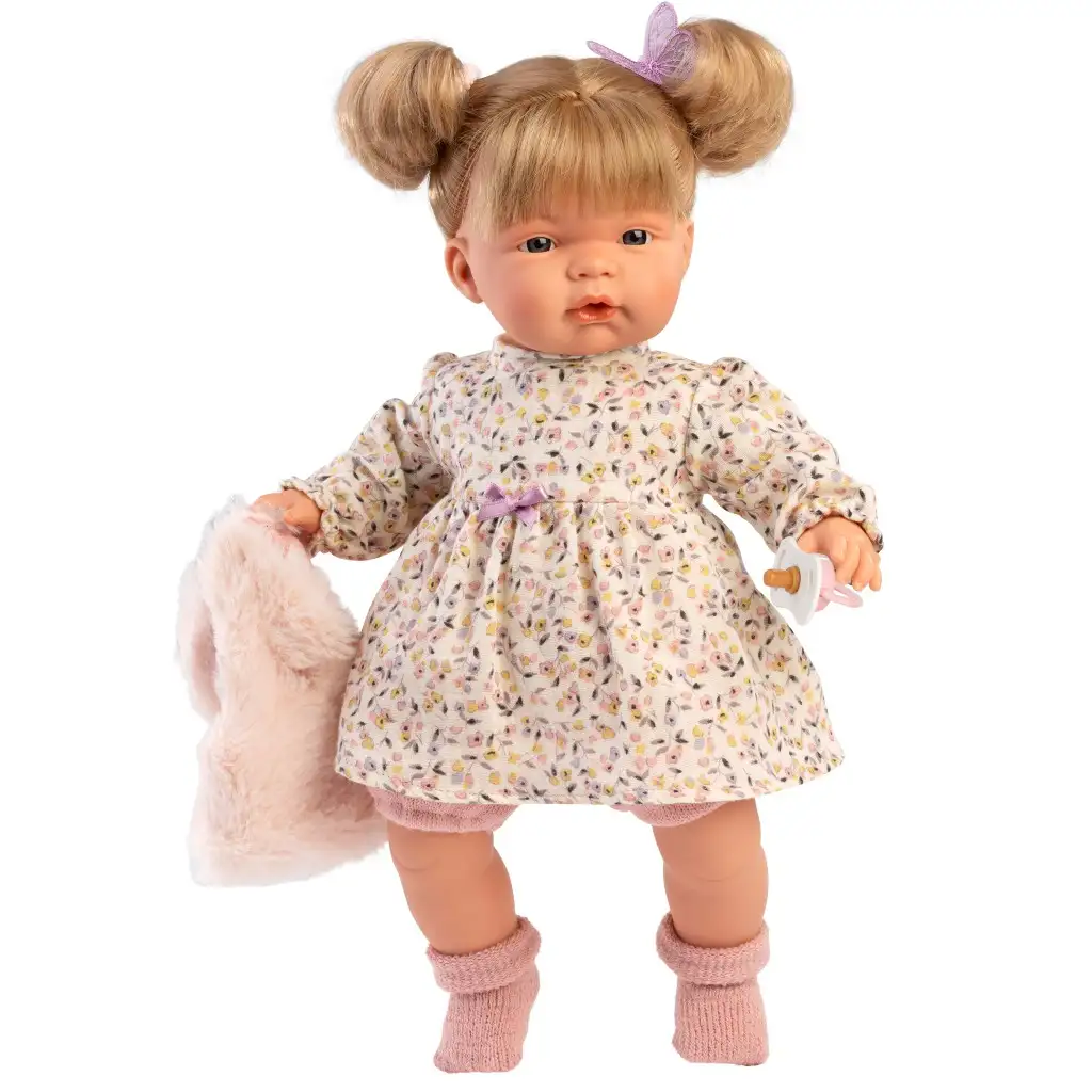Llorens: Joelle 38 cm bábika so zvukom v kožušinovej vestičke. kép 3
