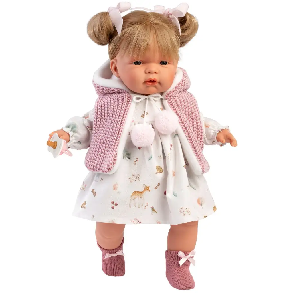 Llorens: Joelle 38 cm bábika so zvukom v oblečení s medvedíkmi