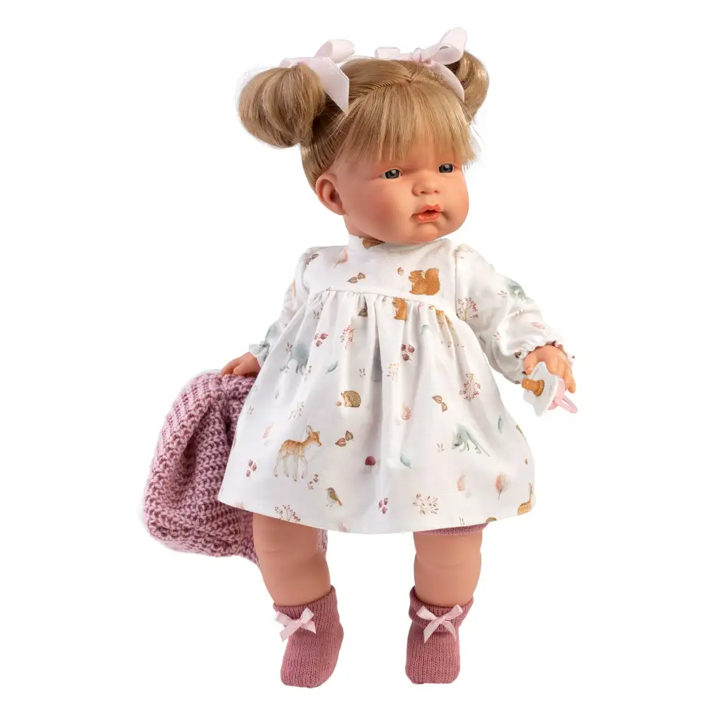 Llorens: Joelle 38 cm bábika so zvukom v oblečení s medvedíkmi kép 2