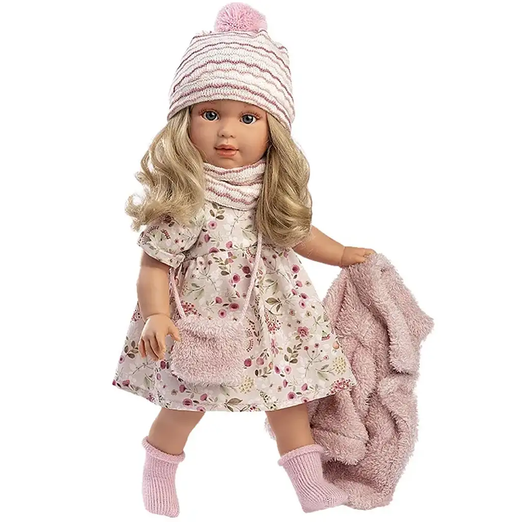 Llorens: Lucia 40 cm bábika v kvetinových šatách s kabelkou kép 2