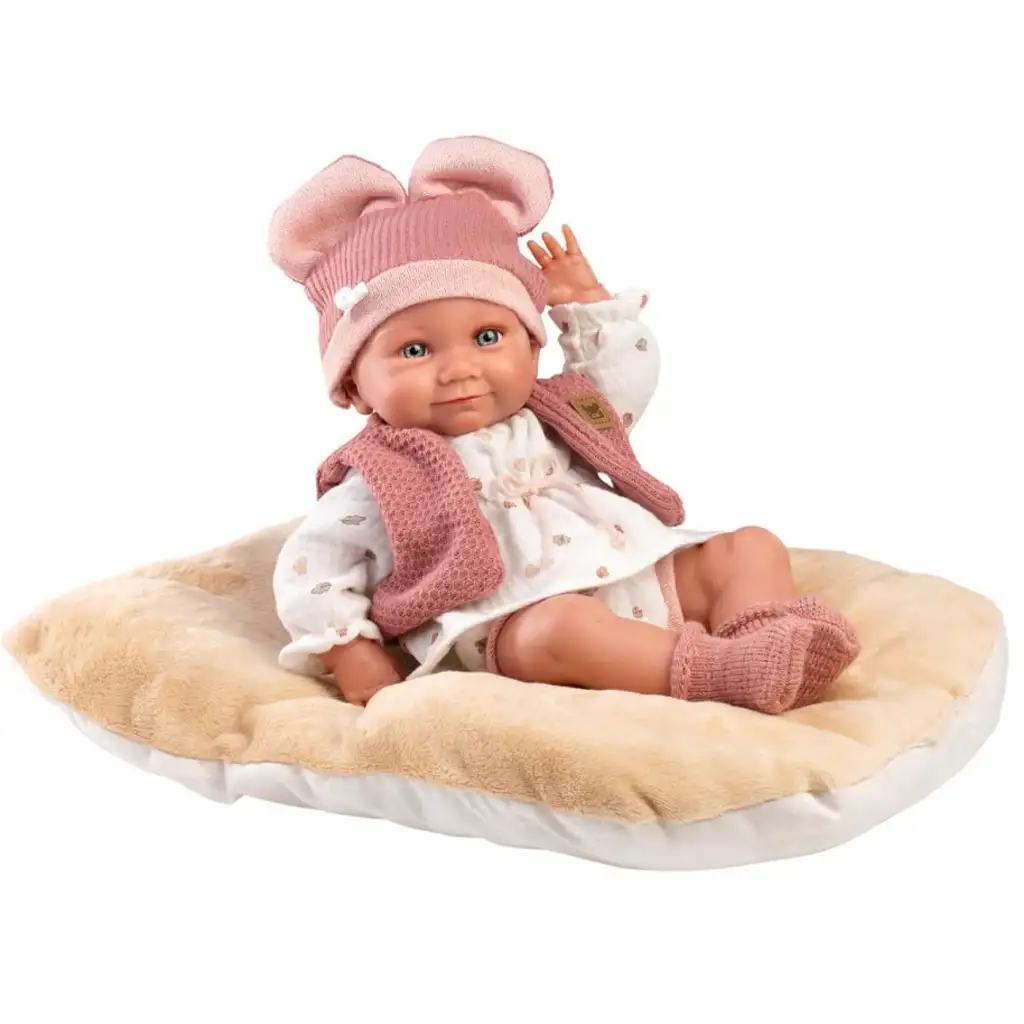 Llorens: Nica novorodené dievčatko s mäkkým vankúšom 38 cm kép 3
