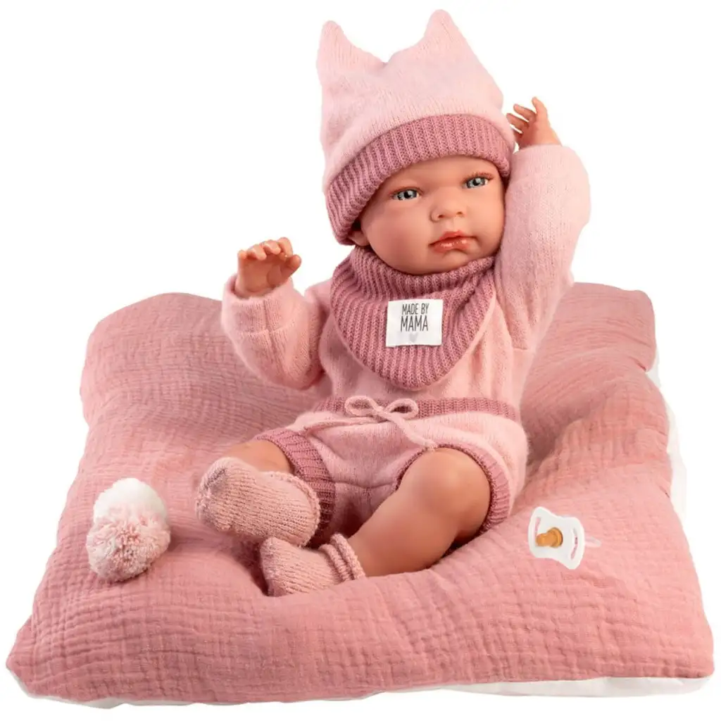 Llorens: Nica novorodené dievčatko v ružových šatách s vankúšom 38 cm