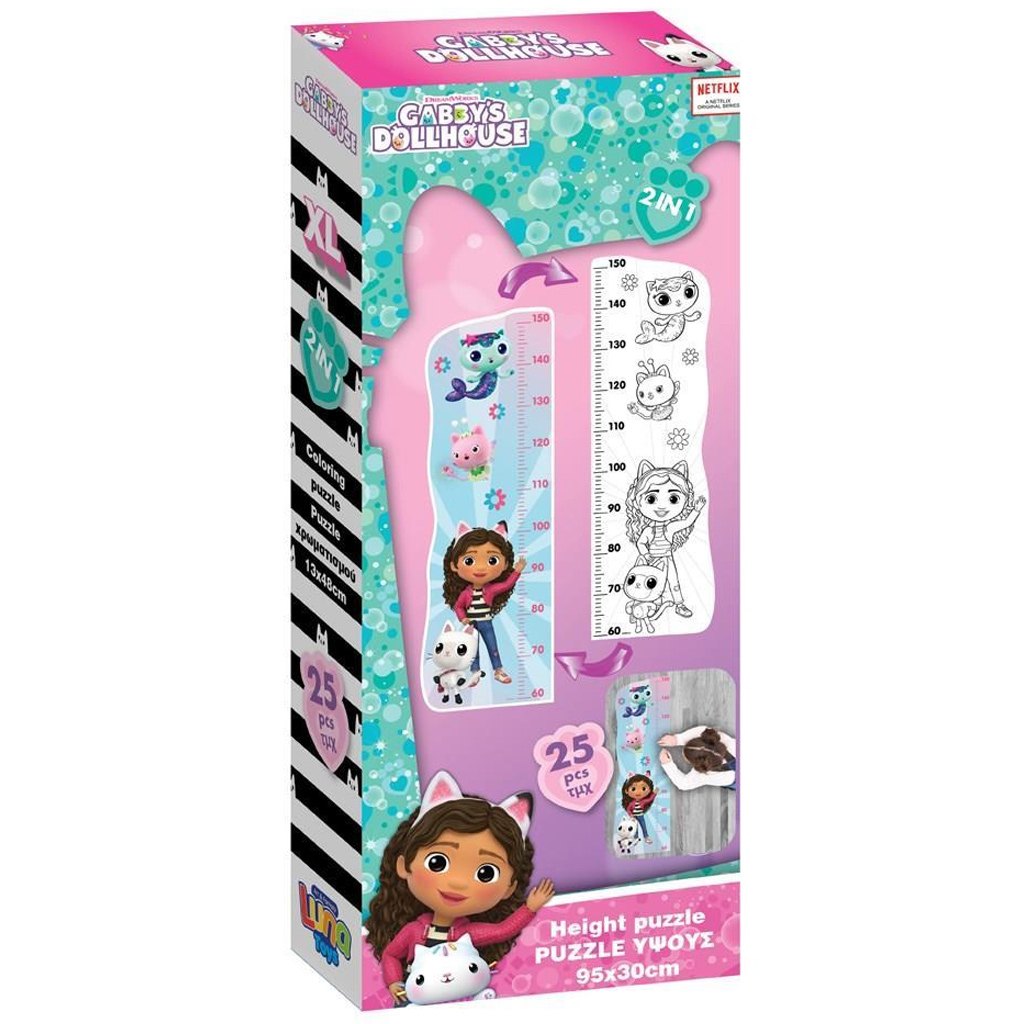 Luna: Gabi domček pre bábiky - vyfarbiteľný rastový meter, maxi puzzle, 25 dielov