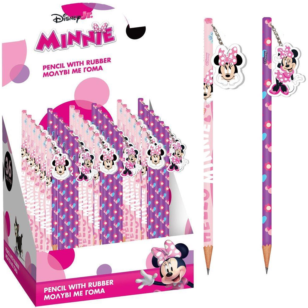 Luna: Grafitová ceruzka Disney Minnie Mouse s gumou, dva druhy, 1 ks
