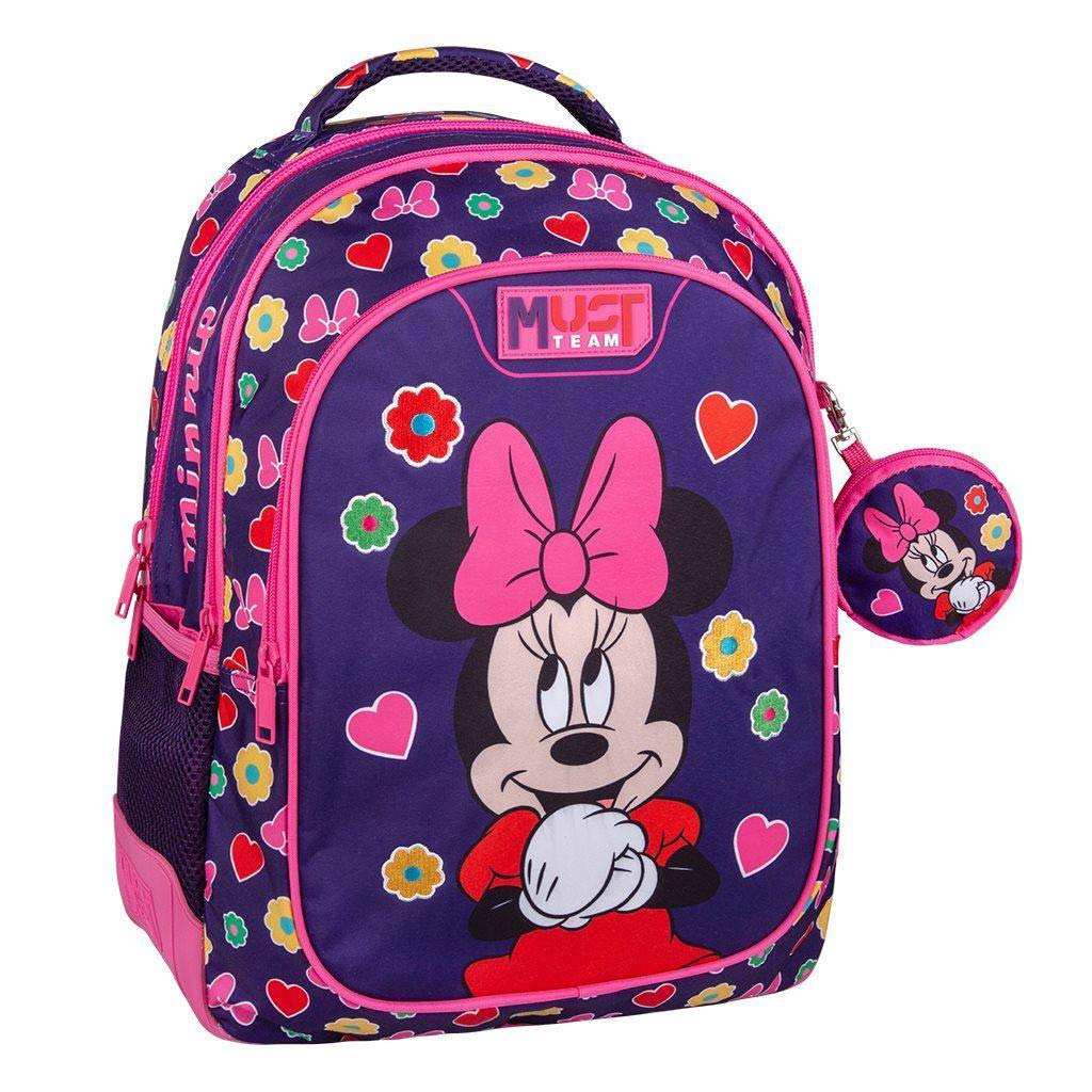 Luna: Must Team Disney školská taška s Minnie Mouse s oblými tvarmi, 3 priehradkami, batoh 32x18x43 cm