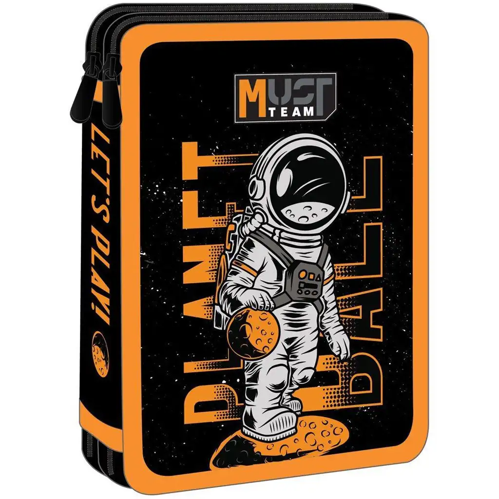 Luna: Must Team Kozmonaut čierno-oranžový 2-poschodový plnený peračník