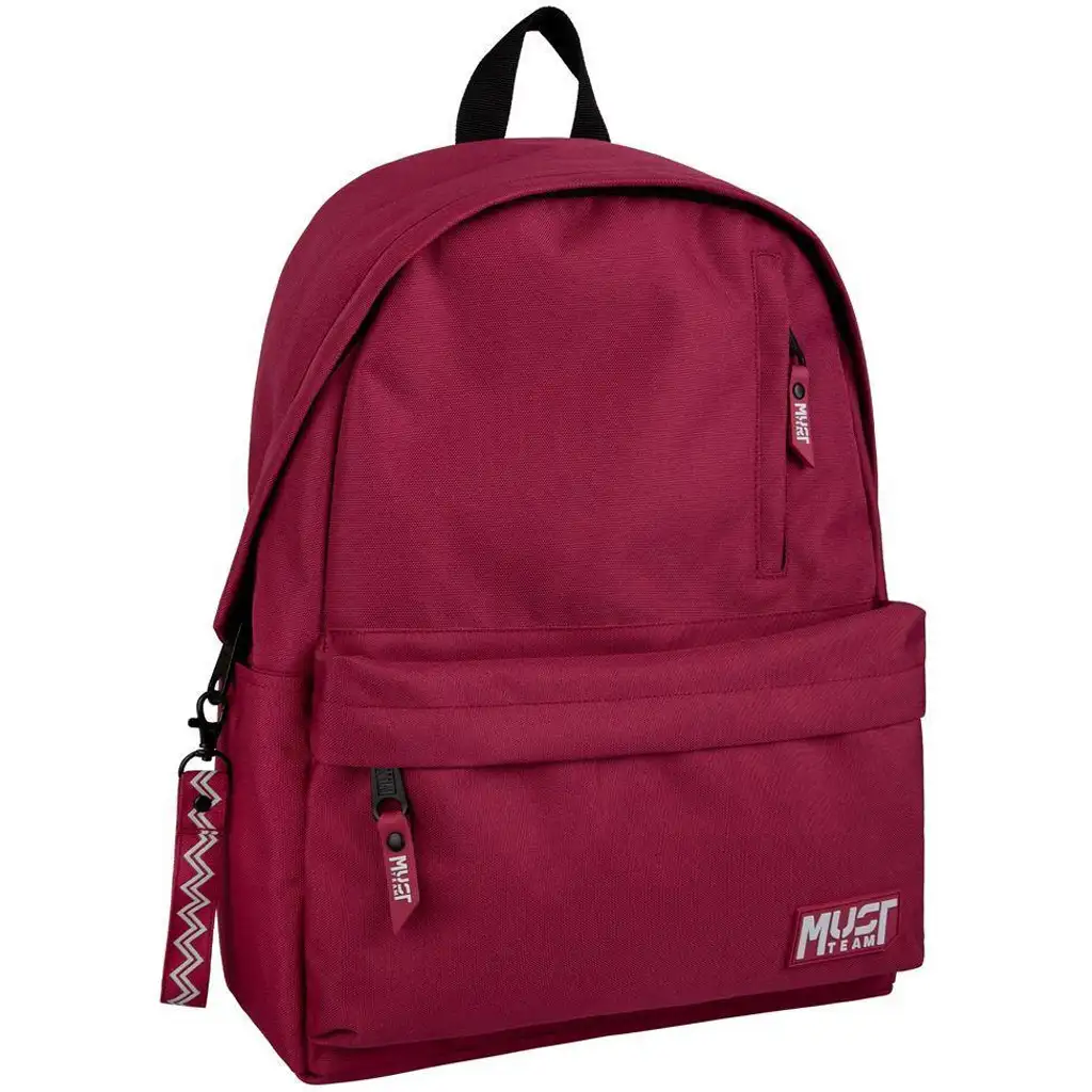 Luna: Must Team Monochrome bordová školská taška, batoh 32x17x42 cm