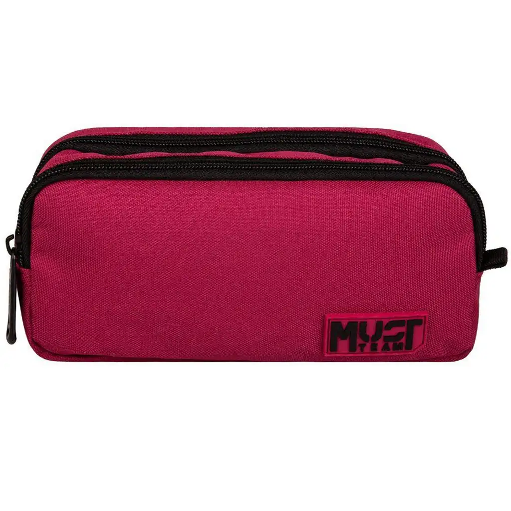 Luna: Must Team Monochrome bordovo-čierny valcový peračník s 2 vreckami