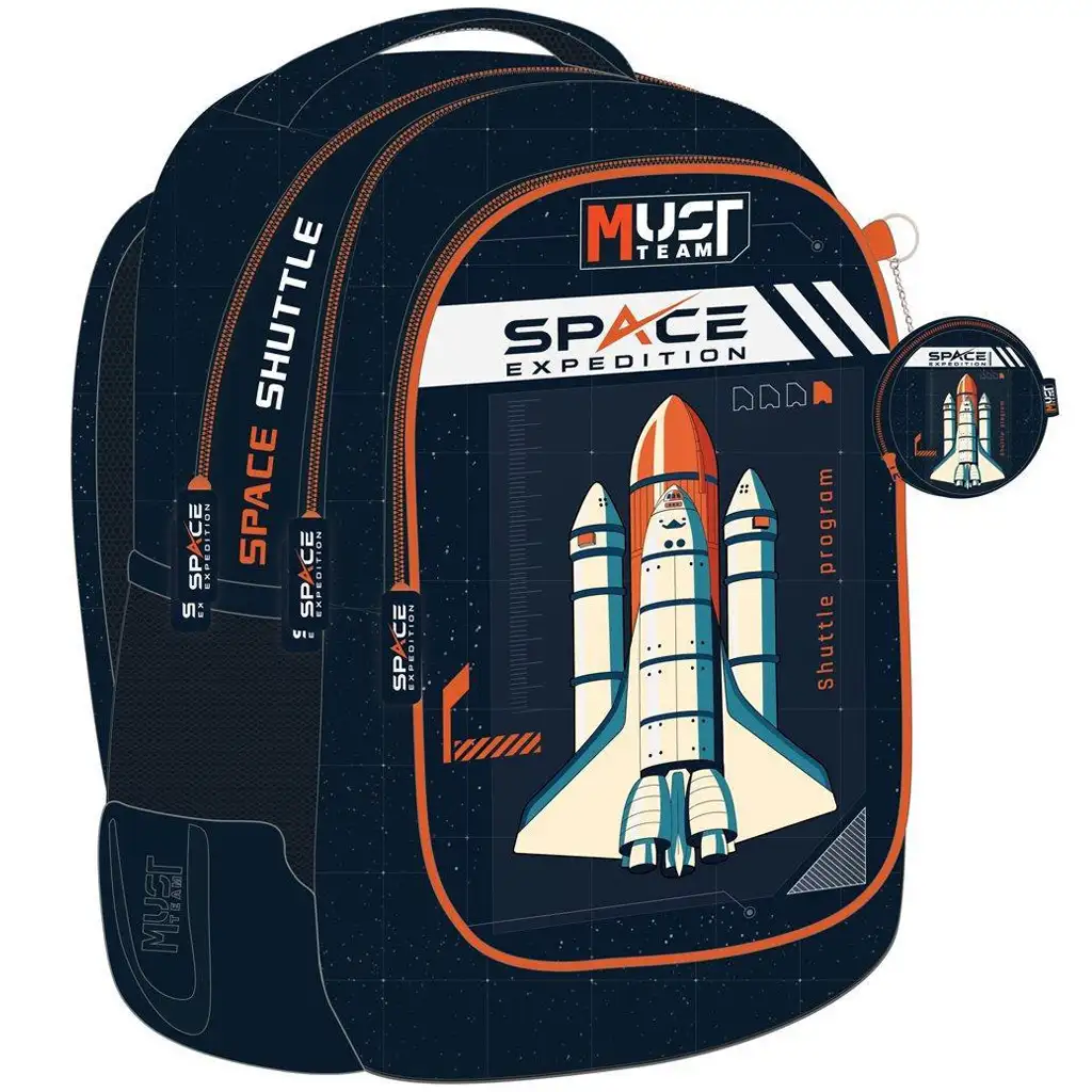 Luna: Must Team astronaut zaoblený trojkomorový školský batoh, ruksak 32x18x43 cm