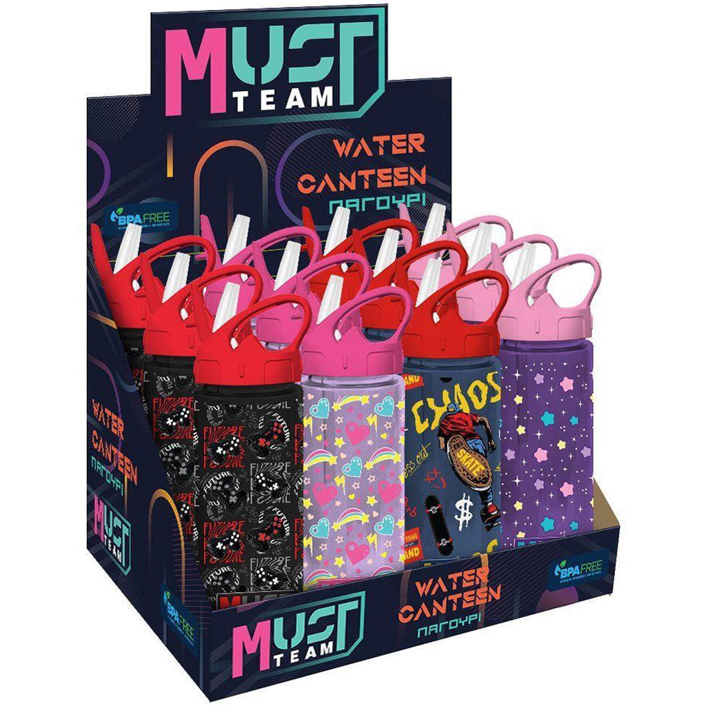 Luna: Plastová fľaša so slamkou s motívom Must Team v rôznych prevedeniach 500 ml 1 ks