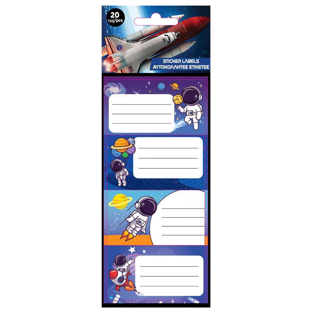 Luna: Sada 20 kusov štítkov na zošity NASA