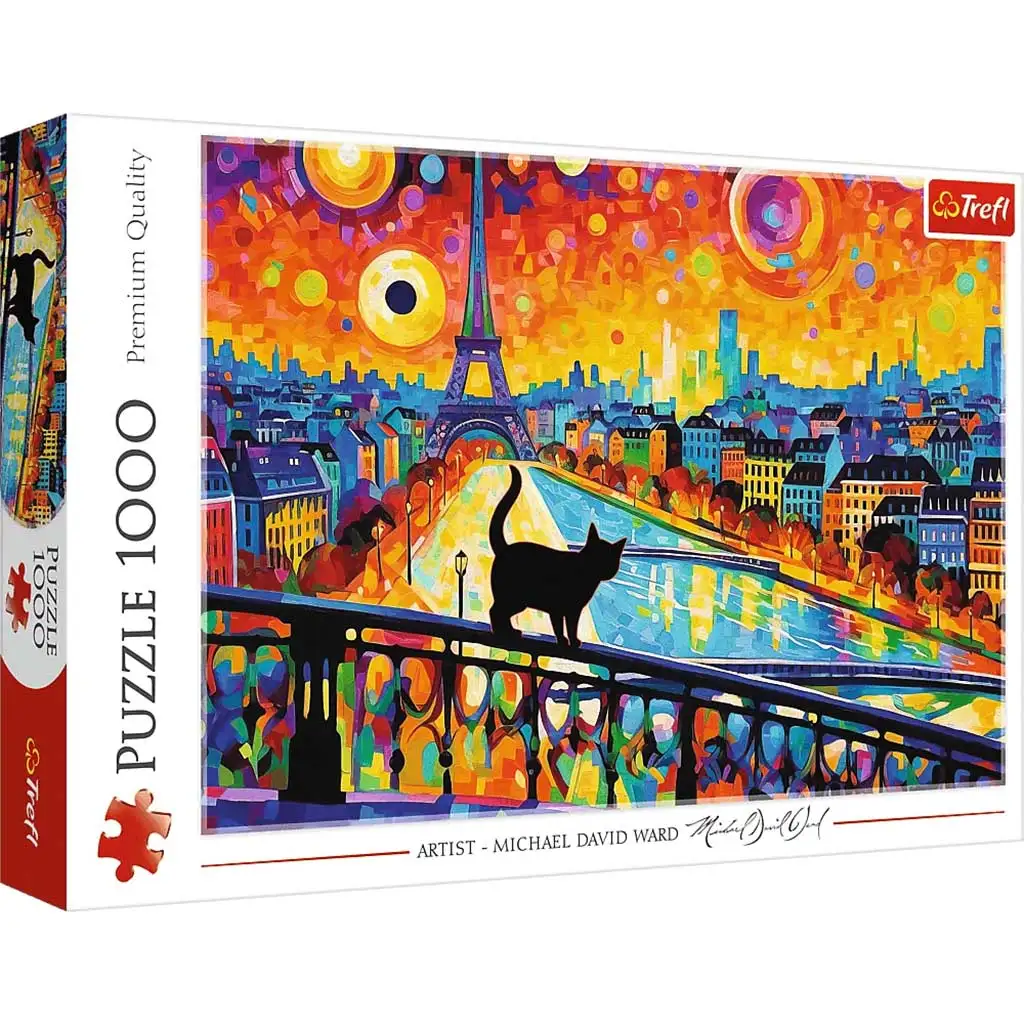 Mačka v Paríži sklada puzzle s 1000 dielikmi HQ - Trefl