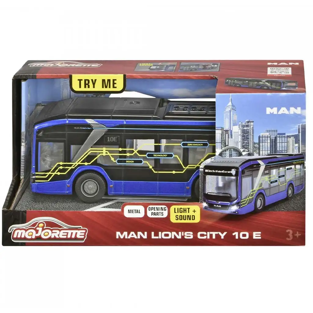 Majorette: MAN Lions City 10E autobus s osvetlením a zvukom - Simba Toys