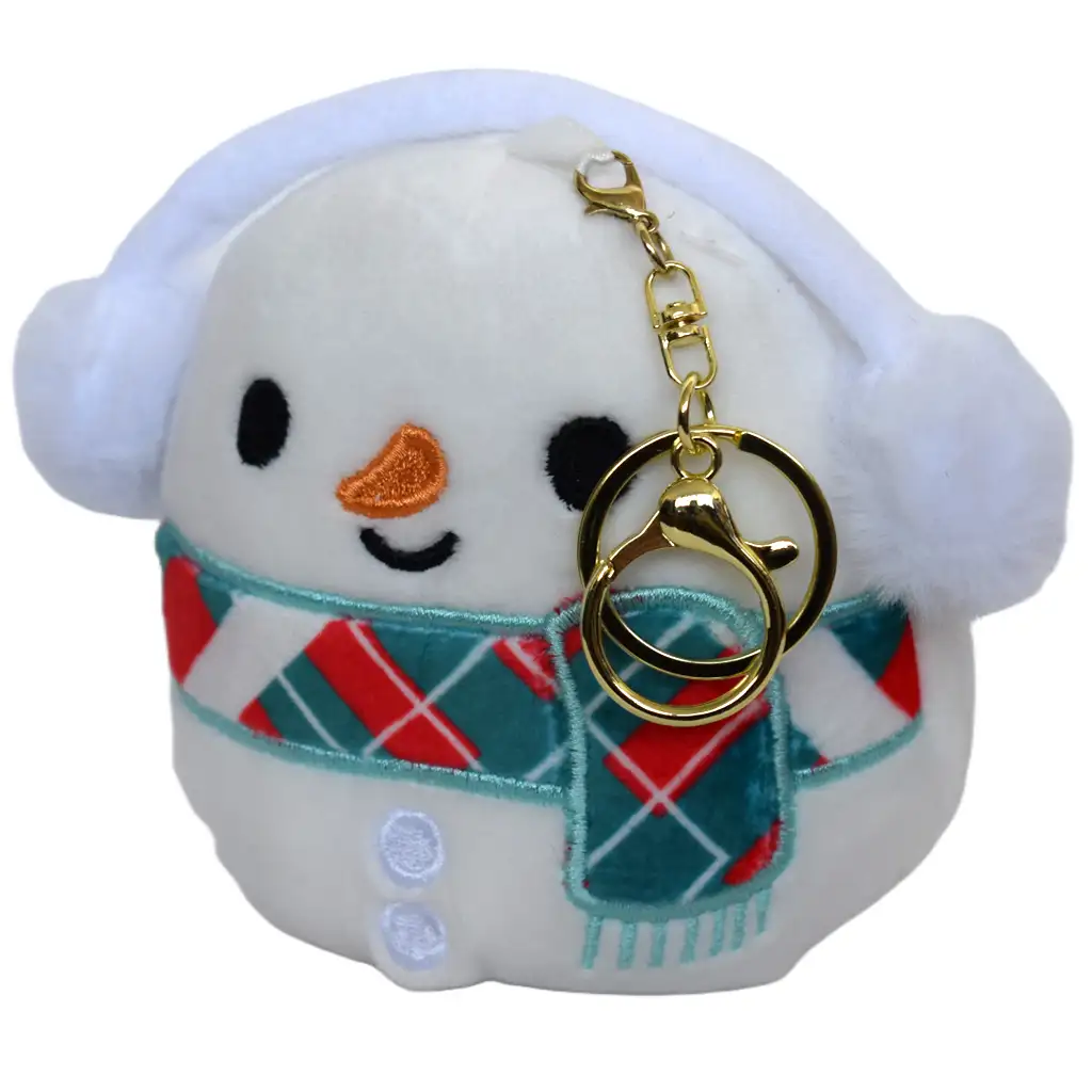 Mäkký snehuliak plyšový prívesok na kľúče 12 cm kép 2