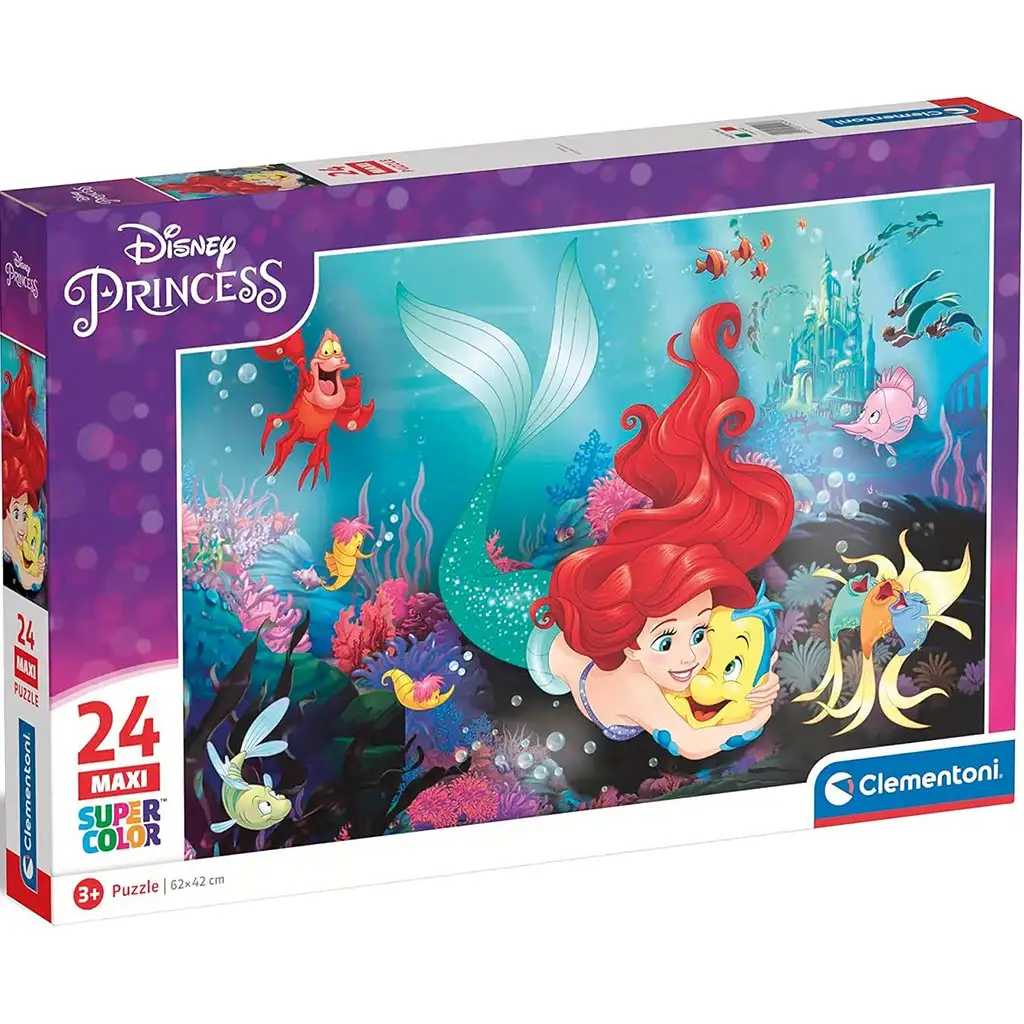 Malá morská víla 24 ks maxi supercolor puzzle - Clementoni