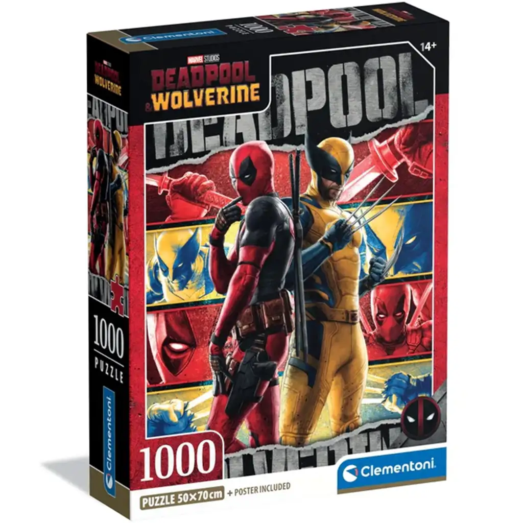 Marvel: Deadpool a Wolverine 1000-dieliková puzzle - Clementoni