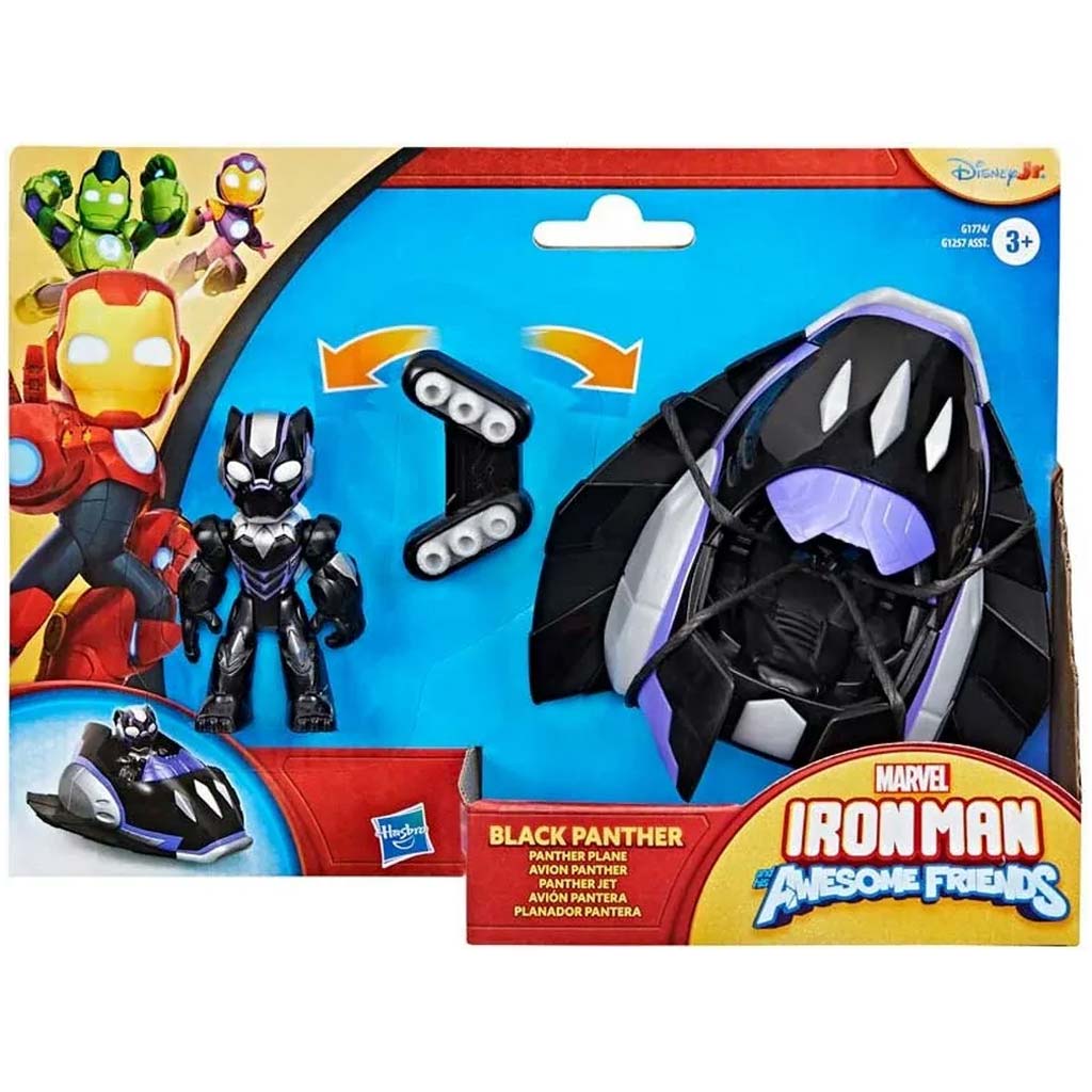Marvel Iron Man Vozidlo – Black Panther a Panther Plane lietadlo – Hasbro