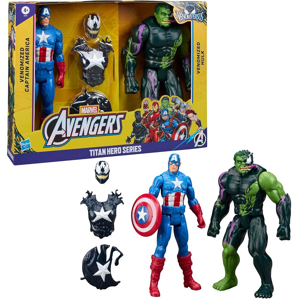 Marvel Pomstitelia: VenomVersus séria Titan Hero – Venomizovaný Kapitán Amerika vs Venomizovaný Hulk - Hasbro kép 3