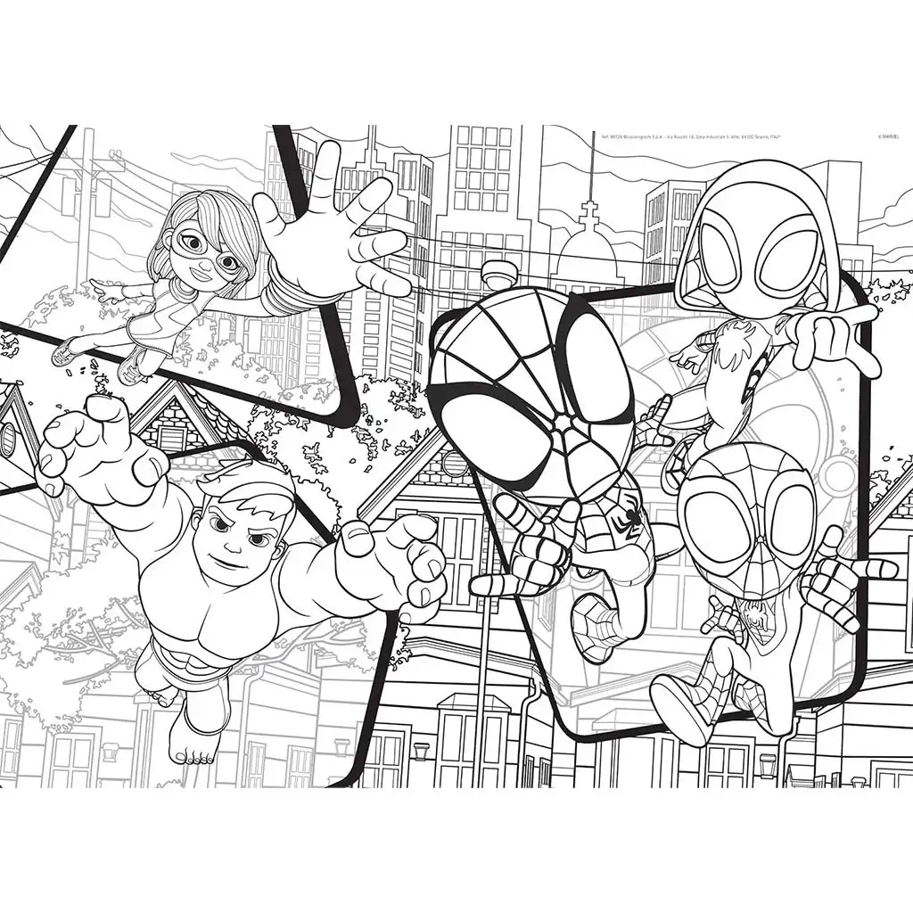 Marvel Spidey 2 v 1 maxi 24-dielne puzzle a omaľovánka 70x50 cm - Lisciani kép 2