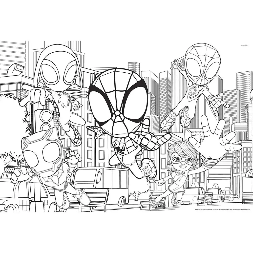 Marvel Spidey 2 v 1 maxi 2x24dielne puzzle a omaľovánka 50x35cm - Lisciani kép 2