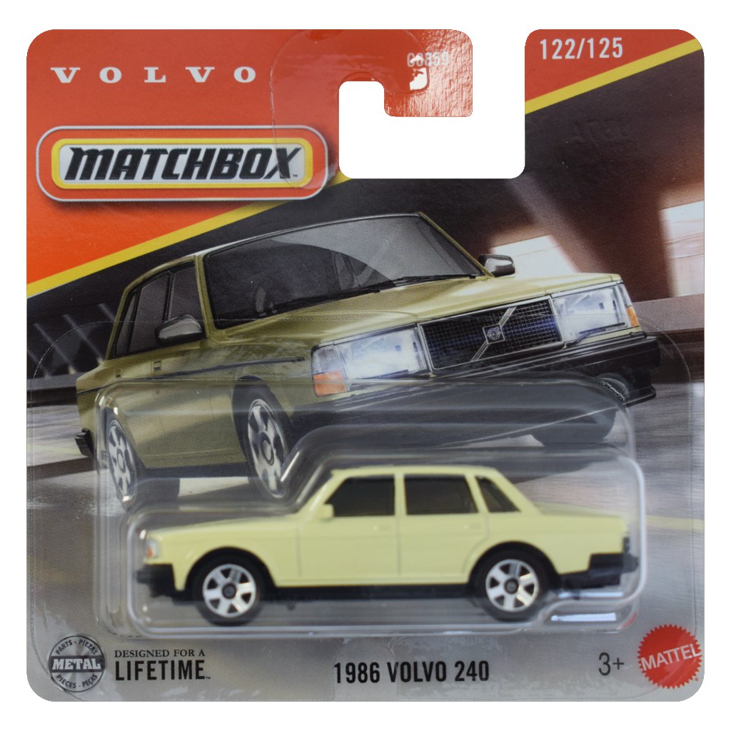 Matchbox: 1986 Volvo 240 žlté autíčko 1/64 - Mattel