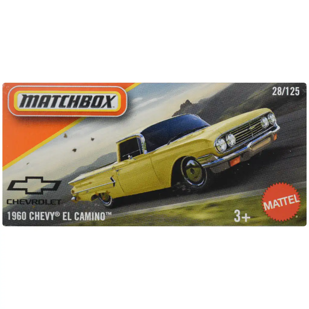 Matchbox: Papierová krabička 1960 Chevy El Camino žlté autíčko 1/64 - Mattel