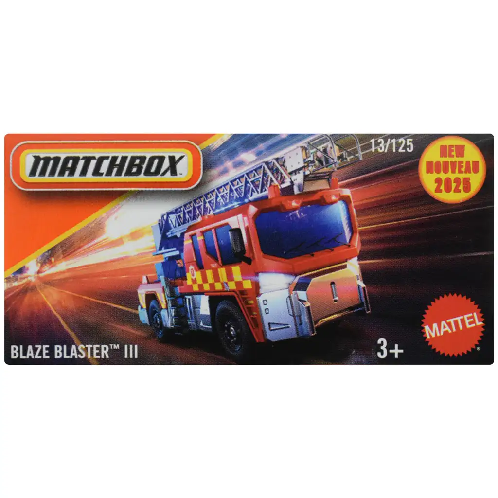 Matchbox: Papierová krabička Blaze Blaster III hasičské auto 1/64 - Mattel