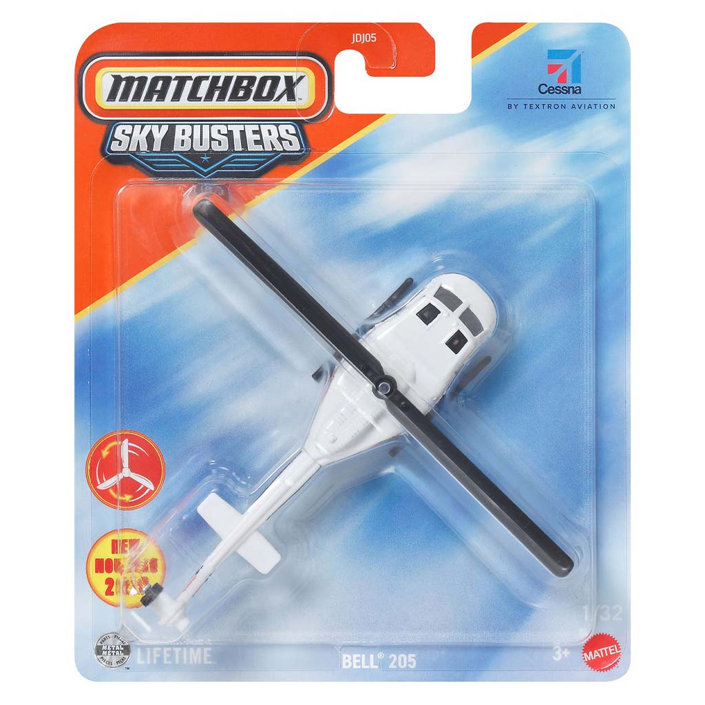 Matchbox Sky Busters: model helikoptéry Bell 205 v mierke 1/64 - Mattel