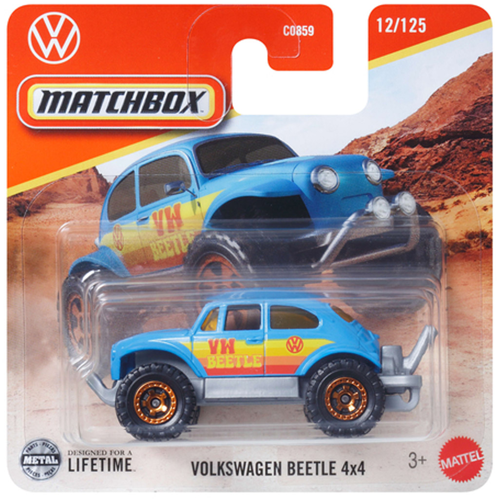 Matchbox: Volkswagen Beetle 4x4 modré autíčko 1/64 - Mattel