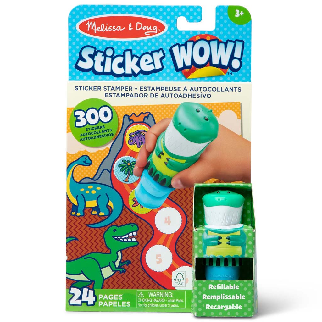 Melissa & Doug: Sticker WOW! Pečiatkovač nálepiek – Dino – Spin Master