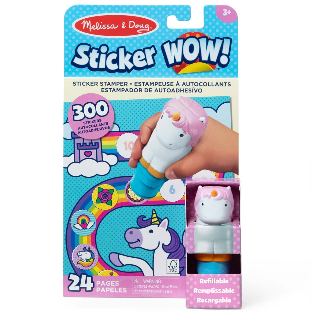 Melissa & Doug: Sticker WOW! Pečiatkovač samolepiek – Jednorožec – Spin Master