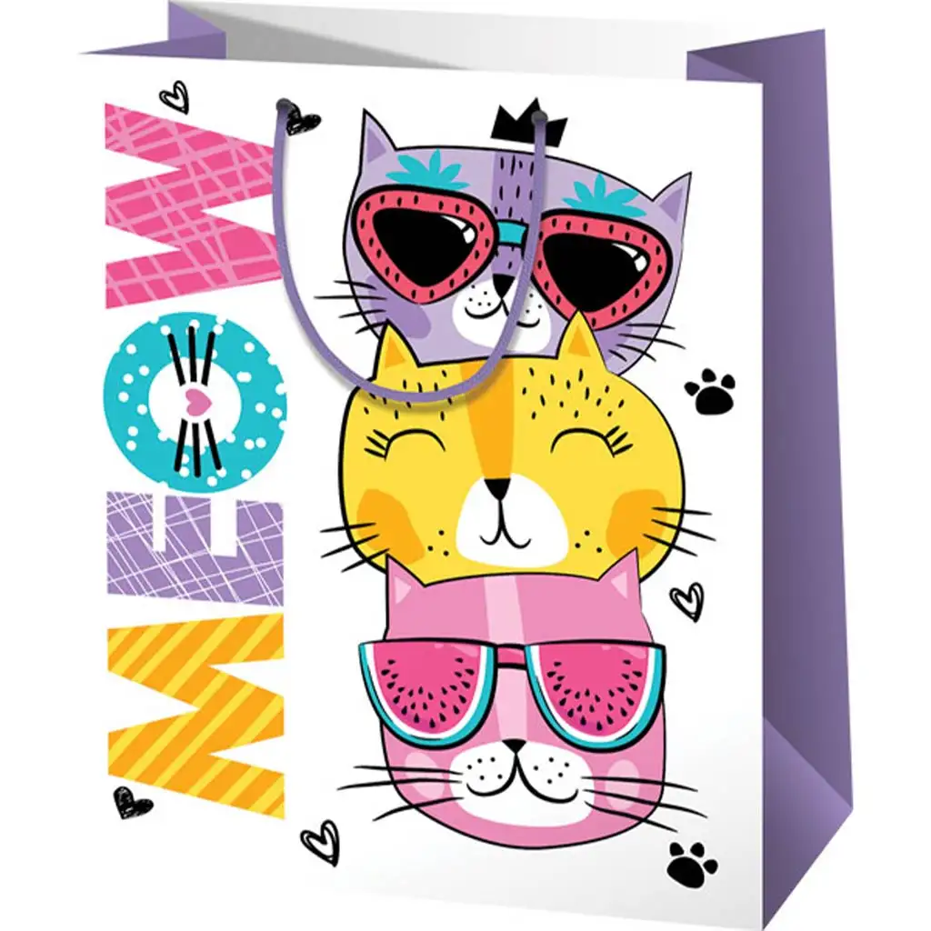 Meow mačička stredná darčeková taška 18x23x10cm