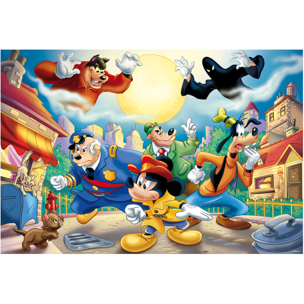 Mickey Mouse – Detektív 2 v 1, 108-dielne puzzle a omaľovánka 50x35 cm – Lisciani kép 2