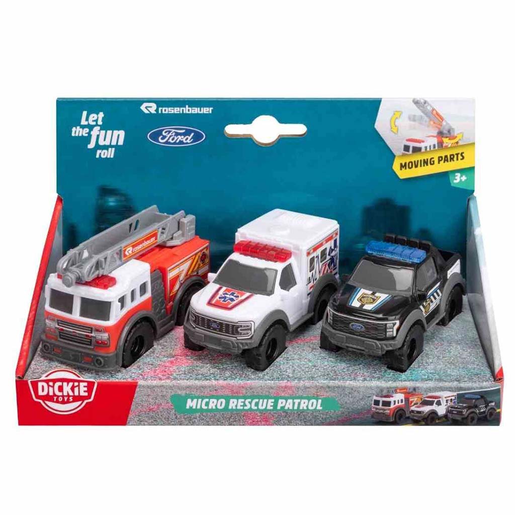 Mikro záchranné vozidlá v rôznych prevedeniach 1/64 - Dickie Toys