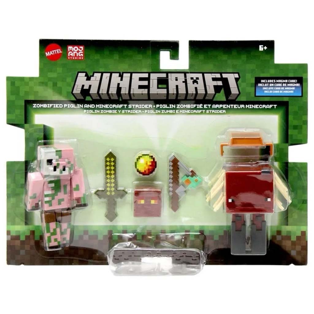 Minecraft: Sada figúrok Zombified Piglin a Strider - Mattel