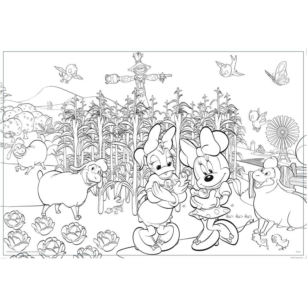Minnie myška 2 v 1 maxi 150-dielne puzzle a omaľovánka 70x50 cm - Lisciani kép 2
