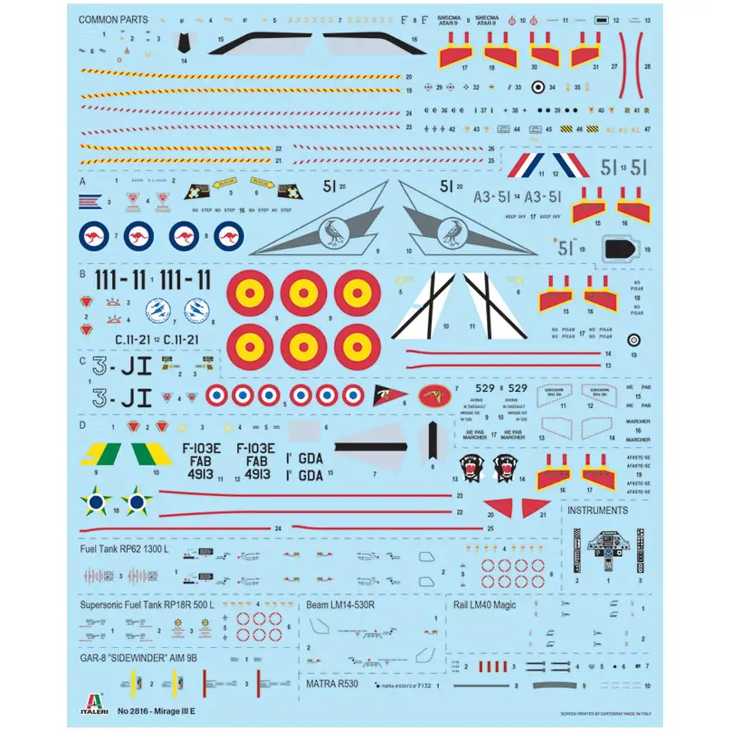Model lietadla Italeri 1/48 Mirage III E kép 7