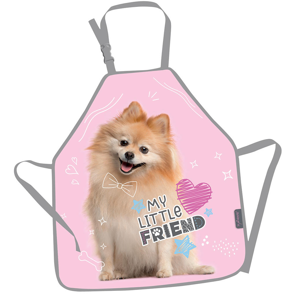 Moja malá kamarátka – sladká pomeranian psia maliarska zástera