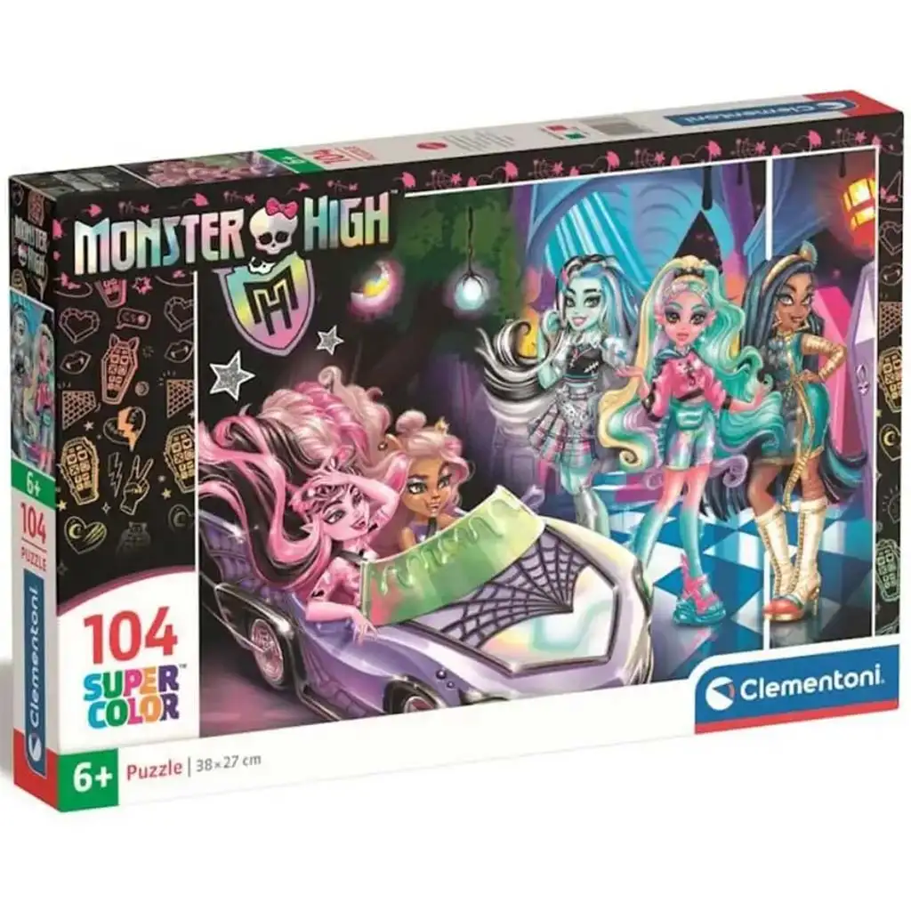 Monster High 2 104-dieliková supercolor skladačka - Clementoni