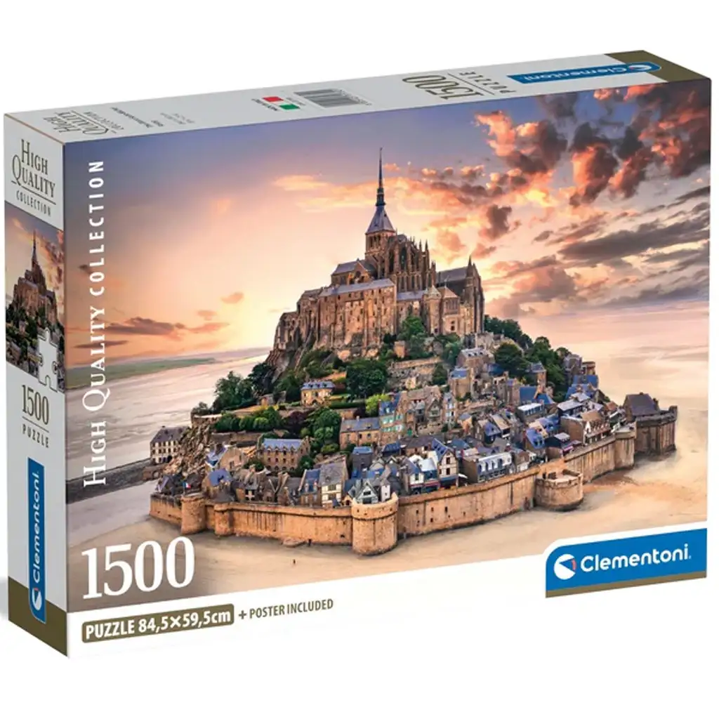Mont Saint-Michel pri západe slnka 1500-dielna HQC kompaktná puzzle - Clementoni