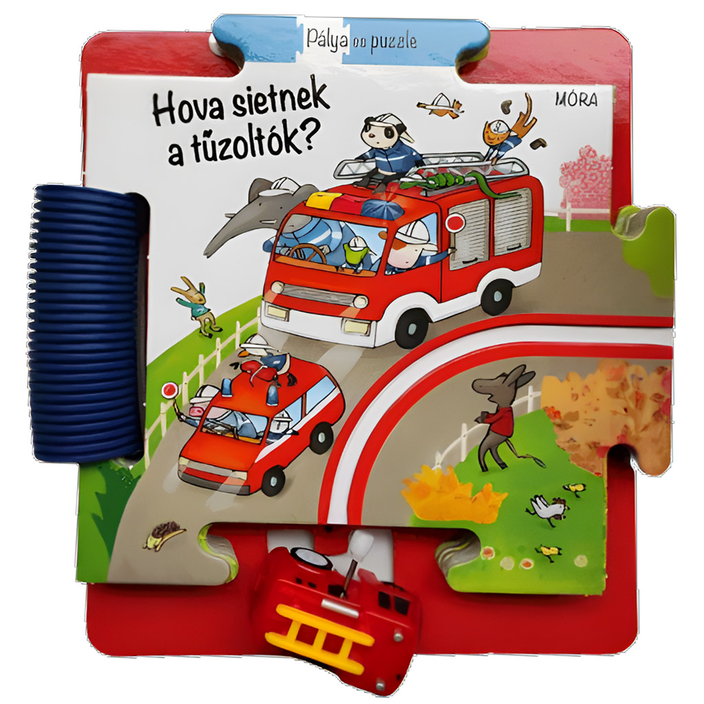 Móra: Puzzle a dráha - Kam sa ponáhľajú hasiči? pracovný zošit