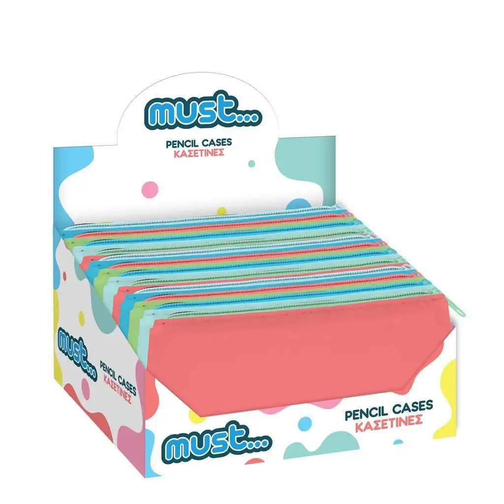 Must: Silikónové puzdro na perá v žiarivých farbách, štyri varianty, 20x10 cm