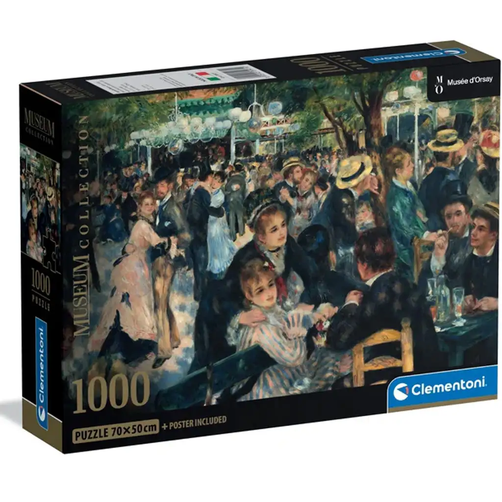 Múzejná zbierka: Renoir - Bál v Moulin de la Galette 1000-dieliková puzzle s plagátom - Clementoni