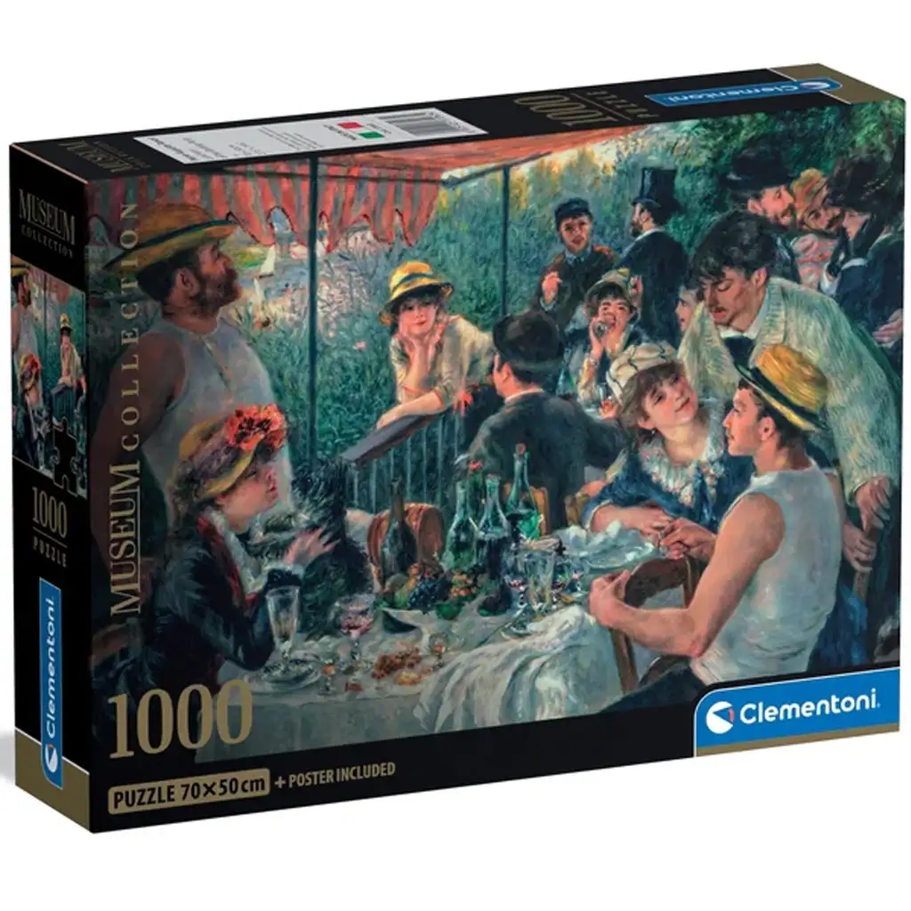 Múzejná zbierka: Renoir - Obed člnkovej spoločnosti HQC 1000-dielne puzzle s plagátom - Clementoni